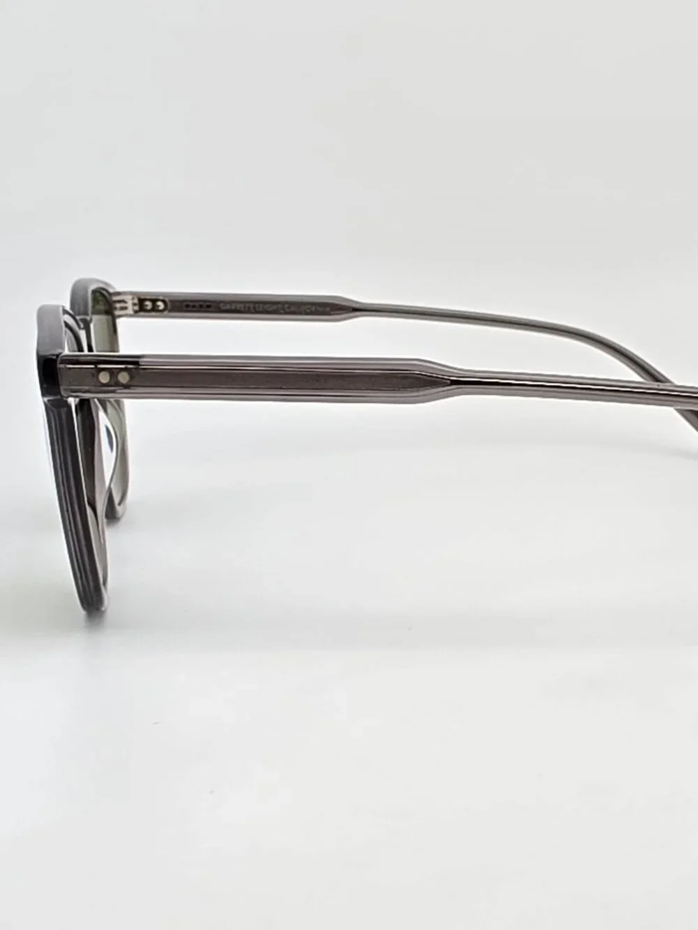 Garrett Leight Brooks Grey Frame Polarized Pure Green Lens Sunglasses w/ Case